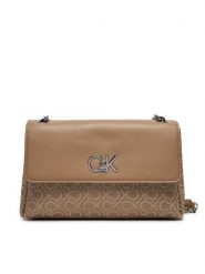 Calvin Klein Torebka Re-Lock Conv Shoulder Bag_Jqc K60K612641 Beżowy. Brązowe torebki klasyczne Calvin Klein, bez wzorów, z materiału, bez dodatków. Za 749.99 zł.