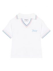 Juicy Couture Polo JCWCT225355 Biały Regular Fit. Białe koszulki polo Juicy Couture, m, bez wzorów, bez kołnierzyka, bez ramiączek. Za 179.99 zł.