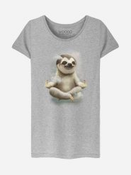 WOOOP Koszulka "Sloth Meditate" w kolorze szarym rozmiar: XL. Szare bluzki Wooop, xl, bez wzorów, z bawełny, bez kołnierzyka, bez ramiączek. Za 39.45 zł.