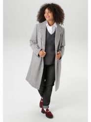 Aniston Płaszcz przejściowy w kolorze czarno-karmelowym rozmiar: 48. Szare płaszcze Aniston, bez wzorów, bez kaptura. Za 139.87 zł.