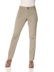 Heine Spodnie chino w kolorze beżowym rozmiar: 17. Brązowe spodnie materiałowe Heine, na co dzień, bez wzorów. Za 165.99 zł.