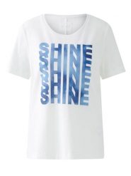 Oui Koszulka w kolorze białym rozmiar: 36. Białe bluzki Oui, bez wzorów, z bawełny, bez kołnierzyka, bez ramiączek. Za 130.99 zł.