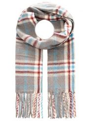 Zwillingsherz Szal w kolorze szaro-błękitno-czerwonym rozmiar: onesize. Czerwone szaliki Zwillingsherz, bez wzorów, z materiału. Za 148.26 zł.