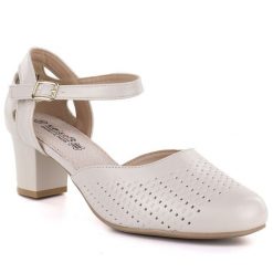 Czółenka damskie sandały z paskiem beżowe Unisoft 9941. Brązowe sandały Unisoft, bez wzorów, ze skóry ekologicznej, bez obcasa, bez zapięcia. Za 139.99 zł.