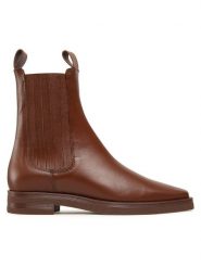 Gino Rossi Sztyblety 222FW131 Brązowy. Brązowe botki Gino Rossi, bez wzorów, ze skóry, bez obcasa, na płaskiej podeszwie, bez zapięcia. Za 429.99 zł.