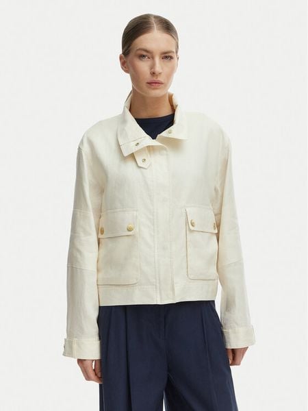 Tommy Hilfiger Kurtka przejściowa WW0WW48616 Beżowy Relaxed Fit. Brązowe kurtki TOMMY HILFIGER, xl, bez wzorów, ze lnu, bez kaptura. Za 717.99 zł.