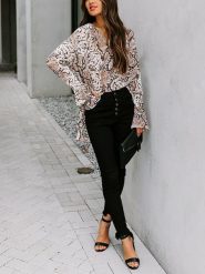 LA Angels Bluzka w kolorze biało-brązowym rozmiar: S. Białe bluzki LA Angels, s, bez wzorów, bez kołnierzyka, bez ramiączek. Za 126.99 zł.