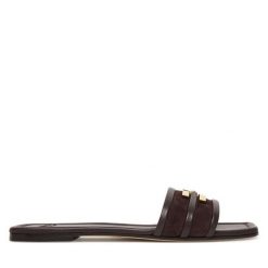 Klapki Elisabetta Franchi. Brązowe klapki Elisabetta Franchi, bez wzorów, bez obcasa. Za 2,179.00 zł.