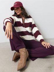 Prążkowane legginsy flare z domieszką bawełny - czerwony. Czerwone legginsy Sinsay, l, bez wzorów, z bawełny. Za 49.99 zł.