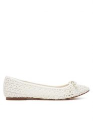 TWINSET Baleriny 251TGT030 Biały. Białe baleriny Twinset, bez wzorów, ze skóry, bez obcasa. Za 579.99 zł.