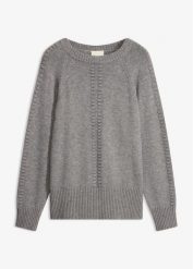 Sweter nietoperzowy z wiskozą. Żółte swetry bonprix, bez wzorów, z wiskozy, bez ramiączek. Za 129.99 zł.