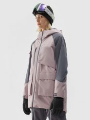 4F Kurtka snowboardowa membrana 15000 damska - beżowa XL. Brązowe kurtki narciarskie 4f, m, bez wzorów, bez kaptura, narciarskie. W wyprzedaży za 249.99 zł.