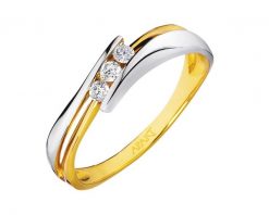 Pierścionek z żółtego złota z brylantami - 0,11 ct - próba 585. Żółte pierścionki Apart, z brylantem, złote. W wyprzedaży za 2,443.00 zł.