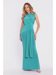 Made of emotion Sukienka w kolorze turkusowym rozmiar: L. Niebieskie sukienki Made Of Emotion, l, bez wzorów, bez kołnierzyka, bez ramiączek, maxi, kopertowe. Za 254.99 zł.