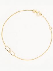 OR ÉCLAT Złota bransoletka "Eddi" z elementem ozdobnym rozmiar: onesize. Żółte bransoletki OR ÉCLAT, z cyrkonią, złote. Za 565.99 zł.