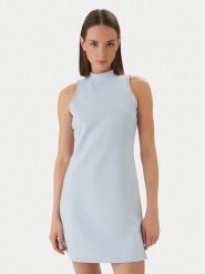 Calvin Klein Jeans Sukienka codzienna Interlock Mock LV047F260G Niebieski Slim Fit. Niebieskie sukienki Calvin Klein Jeans, na co dzień, l, bez wzorów, z jeansu, bez kołnierzyka, bez ramiączek, proste. Za 409.99 zł.