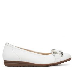 Baleriny Gabor. Białe baleriny Gabor, bez wzorów, bez obcasa. Za 449.99 zł.