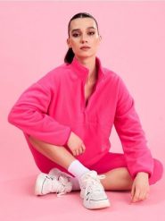 Polarowa bluza half-zip ze stójką i ściągaczami Gym Hard - różowy. Czerwone bluzy Sinsay, l, bez wzorów, z polaru, bez kaptura. Za 49.99 zł.