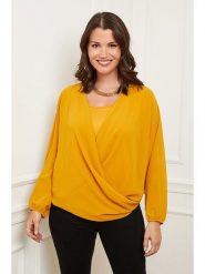 Curvy Lady Bluzka w kolorze musztardowym rozmiar: 44/46. Pomarańczowe bluzki Curvy Lady, bez wzorów, klasyczne, z asymetrycznym kołnierzem, bez ramiączek. Za 138.45 zł.