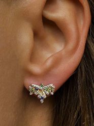 DI GIORGIO Pozłacane kolczyki-wkrętki z cyrkoniami rozmiar: onesize. Zielone kolczyki DI GIORGIO, z cyrkonią, pozłacane. Za 108.99 zł.