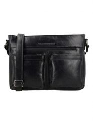 HIDE & STITCHES Skórzana torebka w kolorze czarnym - 29 x 21 x 8 cm rozmiar: onesize. Czarne torby na ramię HIDE & STITCHES, bez wzorów, z materiału, na ramię, bez dodatków. Za 252.99 zł.