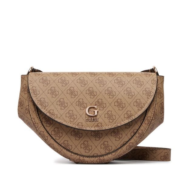 Torebka Guess. Brązowe listonoszki Guess, z aplikacjami, bez dodatków. Za 584.99 zł.