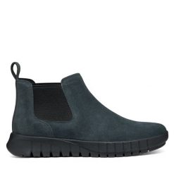 Sztyblety Geox. Szare botki Geox, bez wzorów, bez obcasa, na płaskiej podeszwie, bez zapięcia. Za 549.99 zł.