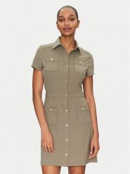 Guess Sukienka koszulowa W5GK70 KCBO2 Khaki Regular Fit. Brązowe sukienki Guess, xl, z aplikacjami, z syntetyku, bez kołnierzyka, bez ramiączek, koszulowe. Za 419.99 zł.