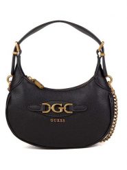 Guess Torebka w kolorze czarnym - 22 x 12 x 5,5 cm rozmiar: onesize. Czarne torby na ramię Guess, z aplikacjami, z materiału, na ramię, bez dodatków. Za 339.00 zł.