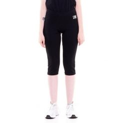 Podstawowe, krótkie legginsy damskie. Czarne legginsy LEONE 1947 APPAREL, l, bez wzorów, z tkaniny, krótkie. Za 77.89 zł.
