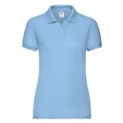 Koszulka Polo Damska 65/35. Niebieskie koszulki polo FRUIT OF THE LOOM, m, bez wzorów, bez kołnierzyka, bez ramiączek. Za 63.99 zł.