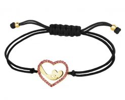 Bransoletka z cyrkoniami i elementami z żółtego złota - serca. Żółte bransoletki Apart, z cyrkonią, złote. Za 629.00 zł.