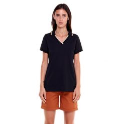 Koszulka polo na co dzień na siłownię. Czarne koszulki polo LEONE 1947 APPAREL, bez wzorów, z bawełny, bez ramiączek, na fitness i siłownię. Za 124.20 zł.