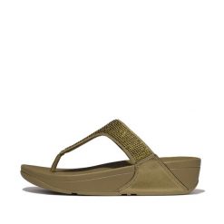 Sandały damskie FitFlop Lulu Toepost. Zielone sandały FIT FLOP, bez wzorów, sportowe, bez obcasa, bez zapięcia. Za 465.00 zł.