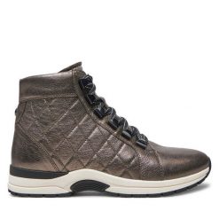 Botki Caprice. Brązowe botki Caprice, bez wzorów, bez obcasa, na płaskiej podeszwie, bez zapięcia. Za 599.99 zł.