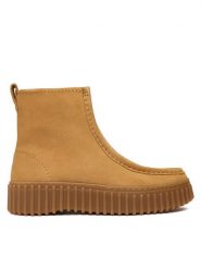 Clarks Botki Torhill Cozy 26182911 Brązowy. Brązowe botki Clarks, bez wzorów, ze skóry, bez obcasa, na płaskiej podeszwie, bez zapięcia. Za 659.99 zł.