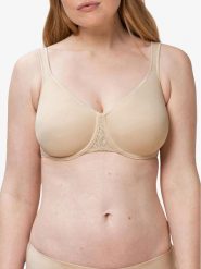 Triumph Biustonosz z fiszbiną Comfort Minimizer 10166827 Beżowy. Brązowe biustonosze Triumph, bez wzorów, z syntetyku. Za 119.99 zł.