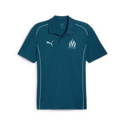Polo OM 2024/25. Niebieskie koszulki polo Puma, bez wzorów, bez kołnierzyka, bez ramiączek. W wyprzedaży za 180.55 zł.