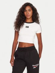 Reebok T-Shirt Laura RK25168CCW Biały Regular Fit. Białe t-shirty Reebok, s, bez wzorów, z bawełny, bez kołnierzyka, bez ramiączek. Za 99.99 zł.