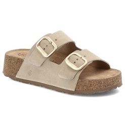 Beżowe Sandały Yokono Modne Obuwie Damskie. Brązowe sandały Yokono, bez wzorów, z materiału, bez obcasa, bez zapięcia. Za 206.90 zł.