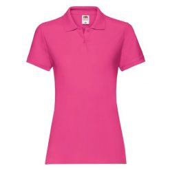 Damska Koszulka Polo Premium. Czerwone koszulki polo FRUIT OF THE LOOM, xl, bez wzorów, bez kołnierzyka, bez ramiączek. Za 80.99 zł.