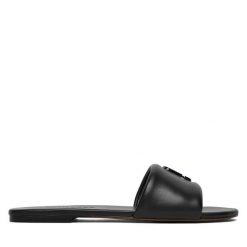 Klapki Marc Jacobs. Czarne klapki Marc Jacobs, bez wzorów, bez obcasa. Za 799.99 zł.