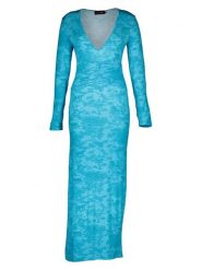 Miss goodlife Sukienka "Blue Jungle" w kolorze niebieskim rozmiar: XS. Niebieskie sukienki miss goodlife, xs, bez wzorów, z bawełny, bez kołnierzyka, bez ramiączek, maxi. Za 180.91 zł.