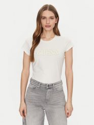 Guess T-Shirt W5GI42 J1314 Écru Regular Fit. T-shirty Guess, l, z aplikacjami, z bawełny, bez kołnierzyka, bez ramiączek. Za 89.99 zł.