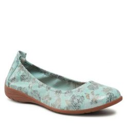 Baleriny Josef Seibel. Zielone baleriny Josef Seibel, bez wzorów, bez obcasa. Za 239.99 zł.