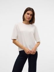 Vero Moda Sweter w kolorze kremowym rozmiar: S. Brązowe swetry Vero Moda, s, bez wzorów, z materiału, bez ramiączek. Za 60.99 zł.