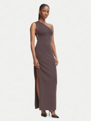 Elisabetta Franchi Sukienka wieczorowa AM-07B-66E2-V700 Brązowy ciemny Slim Fit. Brązowe sukienki Elisabetta Franchi, bez wzorów, wizytowe, bez kołnierzyka, bez ramiączek. Za 2,989.00 zł.