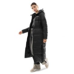 Długi puchowy płaszcz damski Lifestyle Siroko Finland. Czarne płaszcze SIROKO, m, bez wzorów, z puchu, bez kaptura. W wyprzedaży za 515.95 zł.