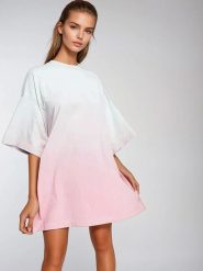 Weekday Koszulka w kolorze jasnoróżowo-miętowym rozmiar: XS. Różowe bluzki Weekday, xs, bez wzorów, z bawełny, bez kołnierzyka, bez ramiączek. Za 34.93 zł.