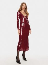 BARDOT Sukienka koktajlowa Verona 58859DB Bordowy Slim Fit. Czerwone sukienki Bardot, bez wzorów, z syntetyku, wizytowe, bez kołnierzyka, bez ramiączek. Za 349.99 zł.